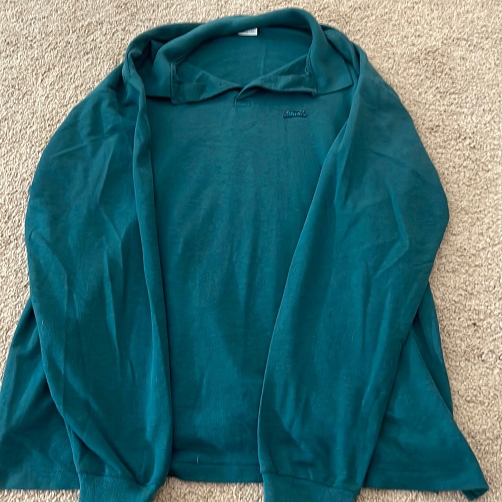 Le Tiger tall man XXL teal polo style shirt